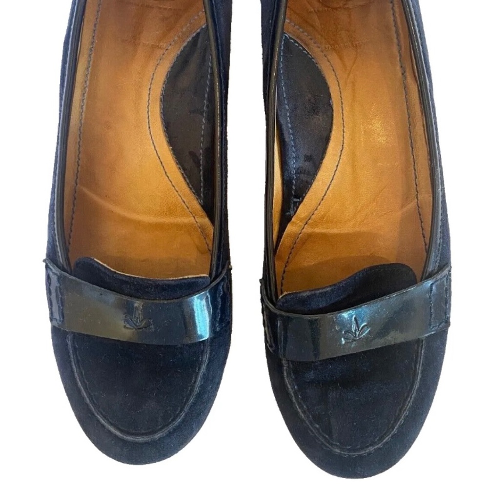 Michael Toschi Black Suede & Patent Leather Loafers